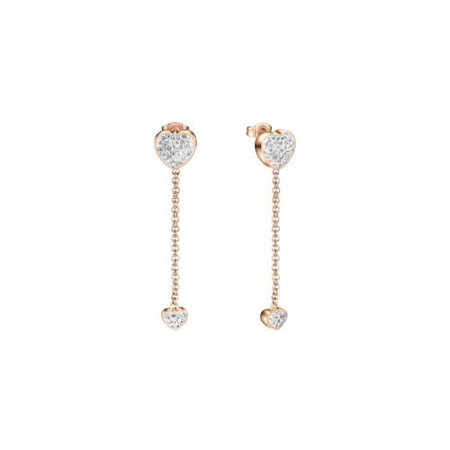 Sparkling Heart Dangle Earrings – Chic Drop Style - Yourstylesite