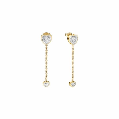 Sparkling Heart Dangle Earrings – Chic Drop Style - Yourstylesite