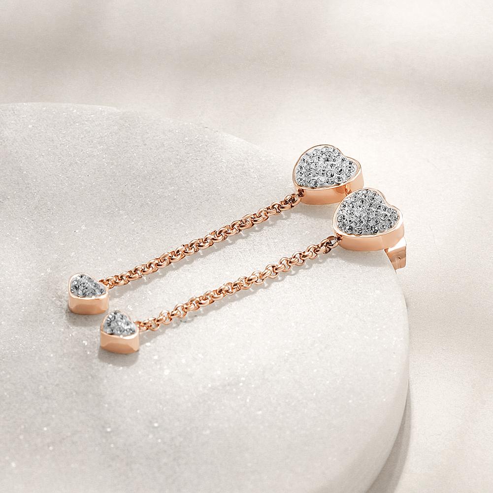Sparkling Heart Dangle Earrings – Chic Drop Style - Yourstylesite