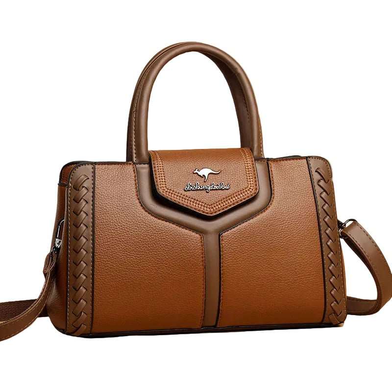 Large crossbody bag for women open to reveal multiple secure interior compartments for organized storage