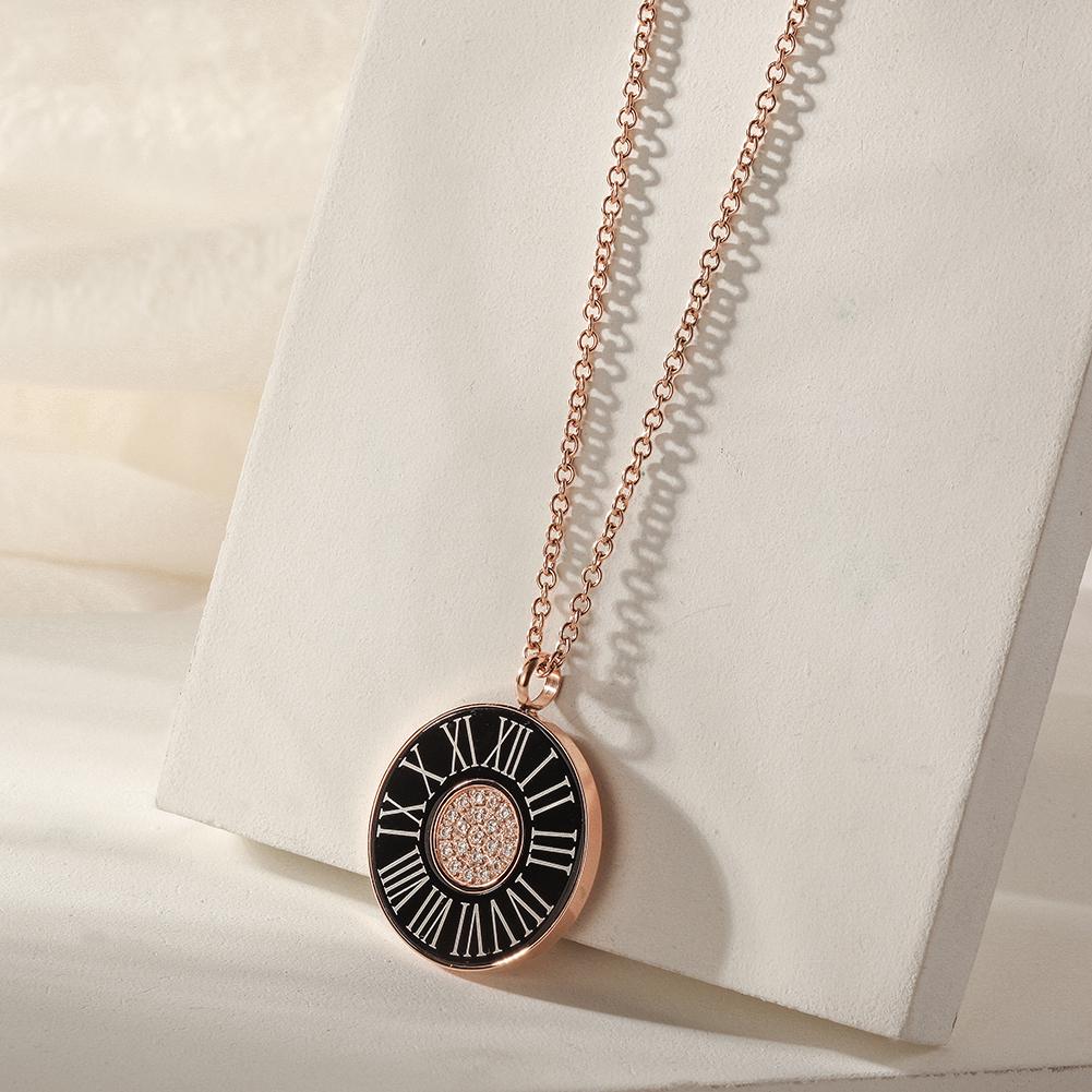 Timeless Elegance - Roman Numerals Shell Pendant Necklace - Yourstylesite