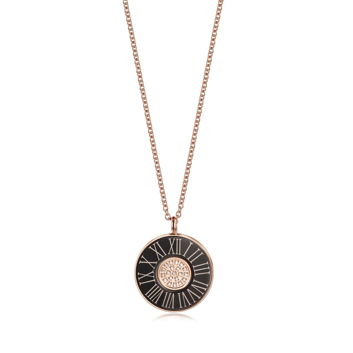 Timeless Elegance - Roman Numerals Shell Pendant Necklace - Yourstylesite