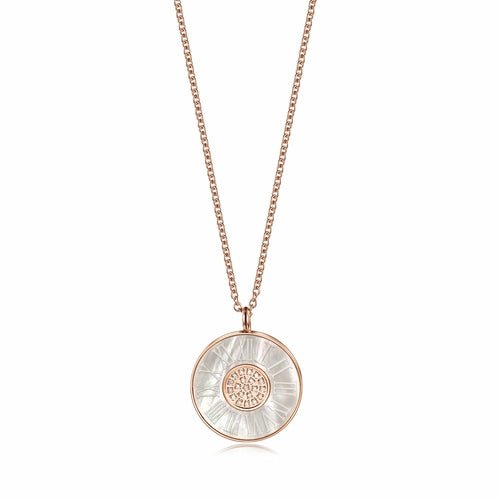 Timeless Elegance - Roman Numerals Shell Pendant Necklace - Yourstylesite