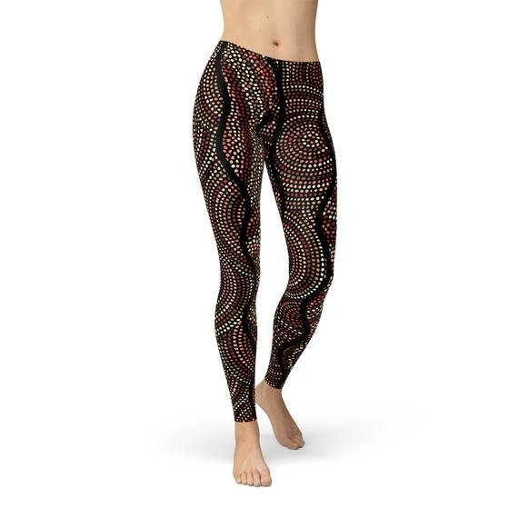 Tribal Dot Print Active Leggings - Yourstylesite