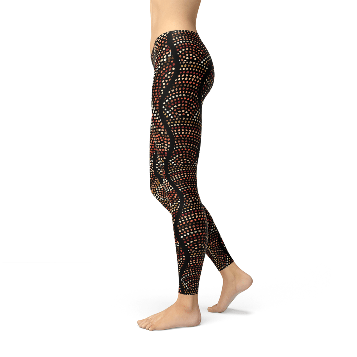 Tribal Dot Print Active Leggings - Yourstylesite