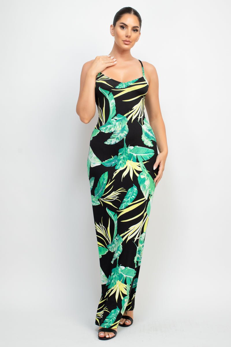 Tropical Breeze Scoop Neck Maxi Dress - Yourstylesite