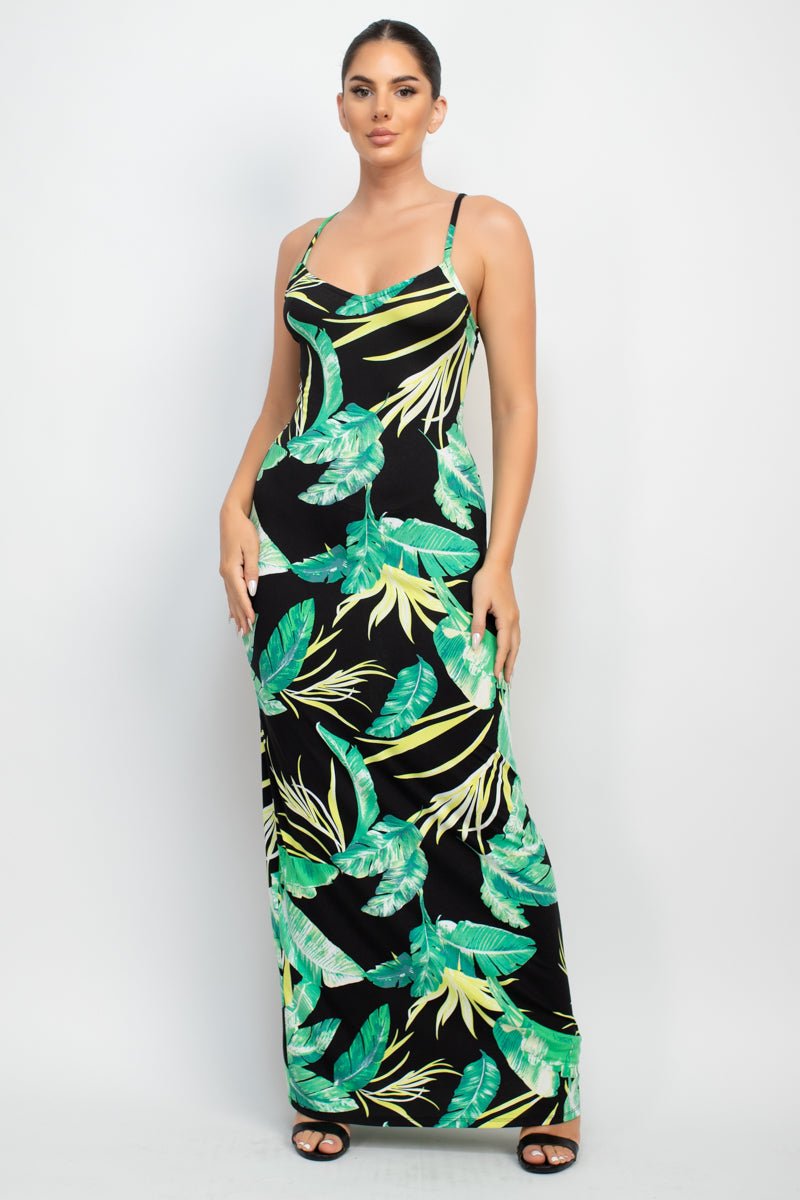 Tropical Breeze Scoop Neck Maxi Dress - Yourstylesite