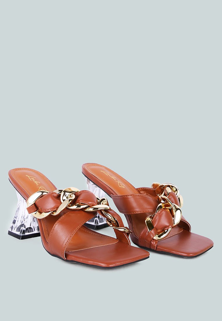 Wandy Luxe Chain - Link Embellished Sandals – Stylish Comfort Redefined - Yourstylesite