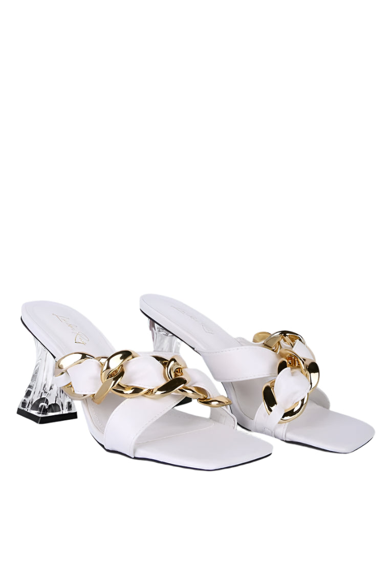 Wandy Luxe Chain - Link Embellished Sandals – Stylish Comfort Redefined - Yourstylesite