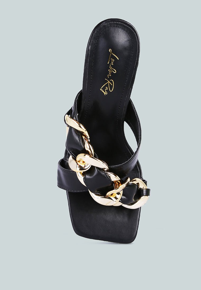 Wandy Luxe Chain - Link Embellished Sandals – Stylish Comfort Redefined - Yourstylesite
