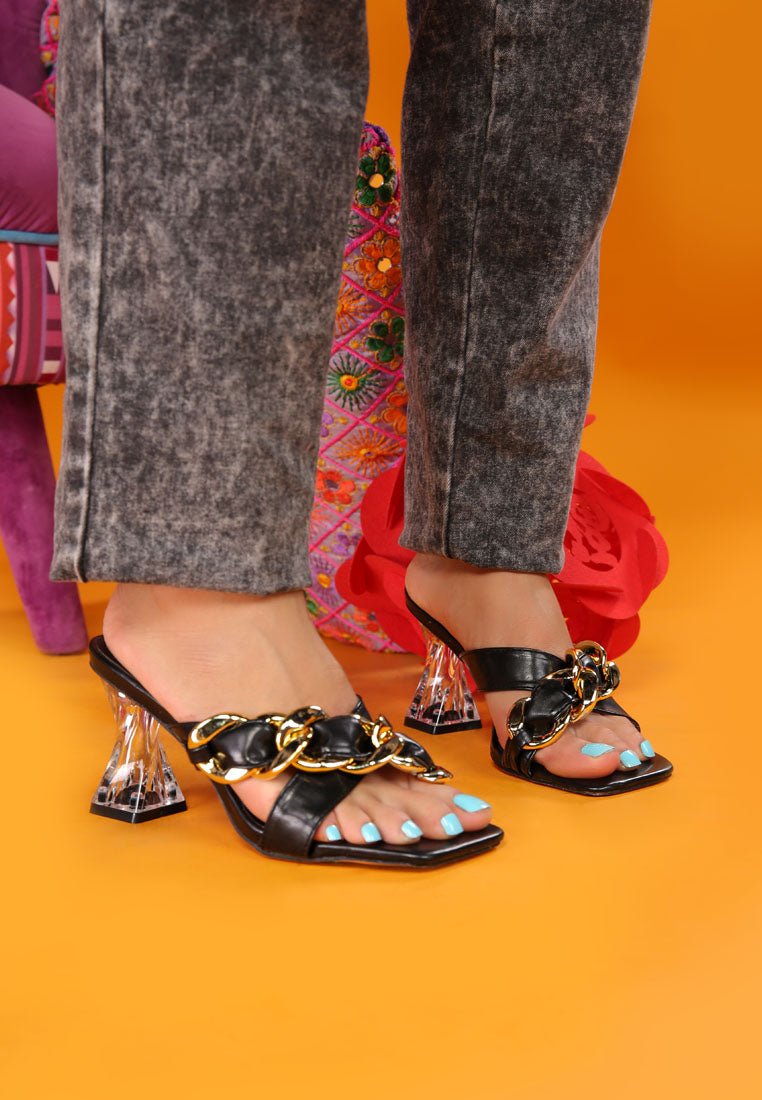 Wandy Luxe Chain - Link Embellished Sandals – Stylish Comfort Redefined - Yourstylesite