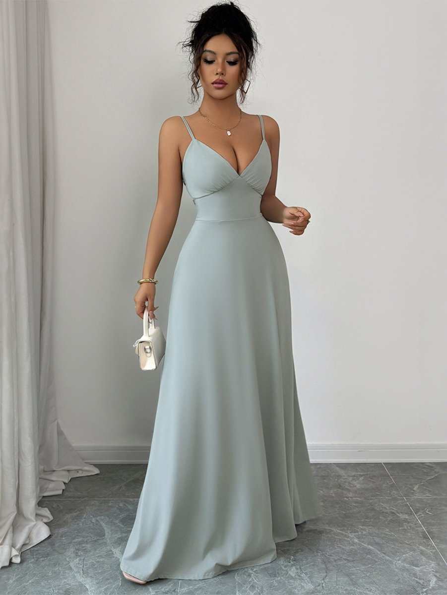Wrinkle-resistant adjustable green A-line strapless dress
