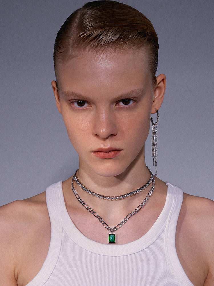 Rhinestone Double Stitching Clavicle Chain Necklace - High-End Jewelry - Yourstylesite