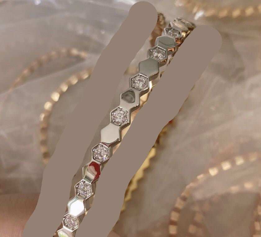 Sterling Silver Honeycomb Bracelet: Elegant Beauty in Gold & Silver - YOURSTYLESITE