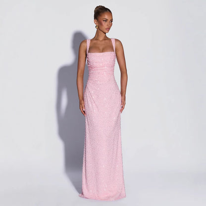 Sparkle &amp; Shine Sequin Strapless Maxi Dress