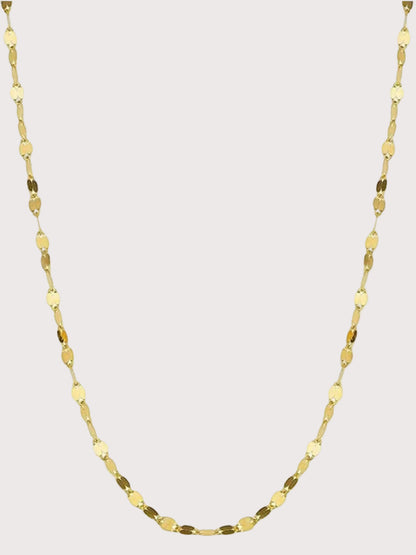 10K Yellow Gold Italian Mirror Link Chain Necklace | Dainty &amp; Elegant - Yourstylesite