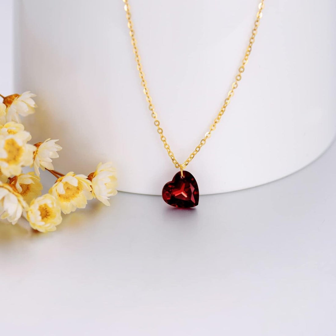 14K Gold Heart Peridot Pendant Necklace - Yourstylesite