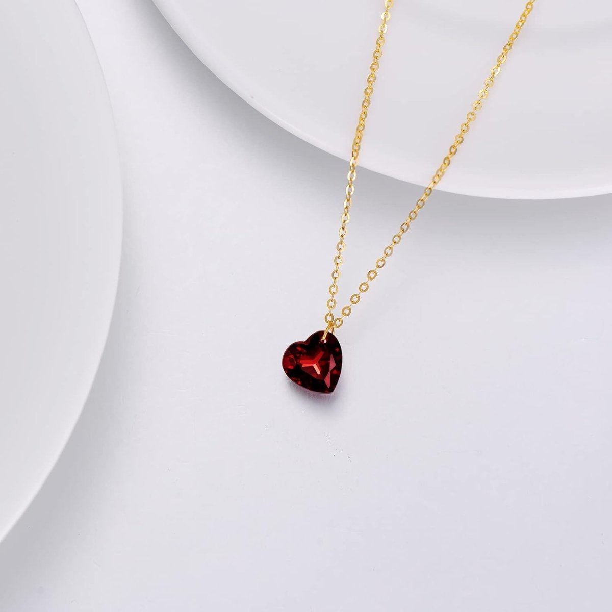 14K Gold Heart Peridot Pendant Necklace - Yourstylesite