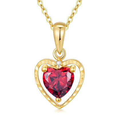 14K Gold Heart Peridot Pendant Necklace - Yourstylesite