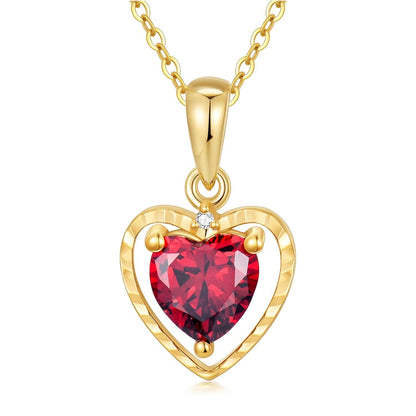 14K Gold Heart Peridot Pendant Necklace