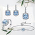 925 Sterling Silver Necklace Sky Blue Topaz Four-Piece Set - YOURSTYLESITE