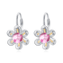 925 Sterling Silver Pink Zircon Flower Stud Earrings - Yourstylesite