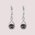 Elegant 925 sterling silver zircon drop earrings with infinity design