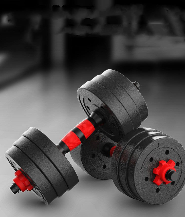 Adjustable Cement Dumbbell with Rubber - Coated Weights &amp; Detachable Rod for Custom Workouts! - Yourstylesite