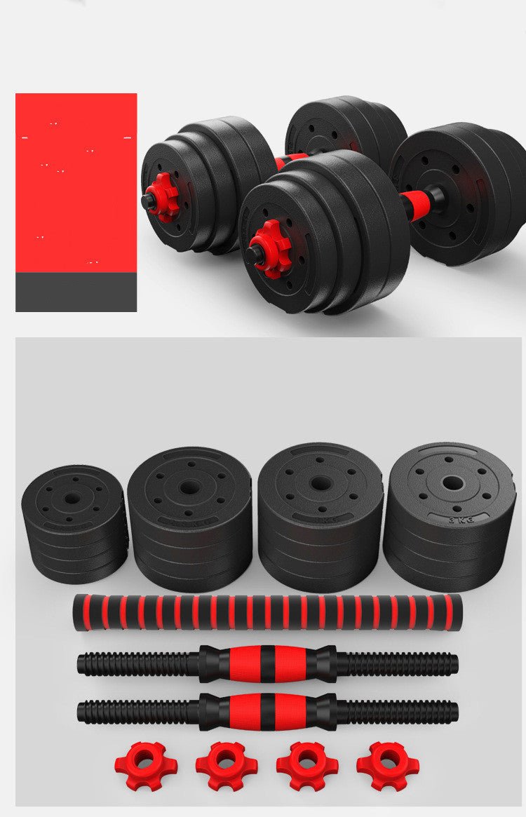 Adjustable Cement Dumbbell with Rubber - Coated Weights &amp; Detachable Rod for Custom Workouts! - Yourstylesite