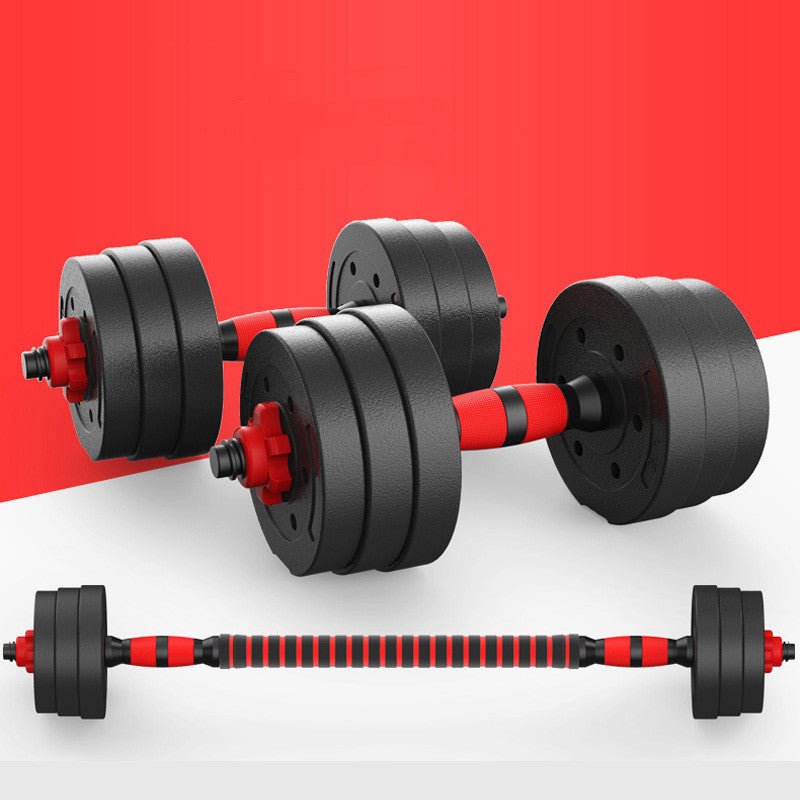 Adjustable Cement Dumbbell with Rubber - Coated Weights &amp; Detachable Rod for Custom Workouts! - Yourstylesite