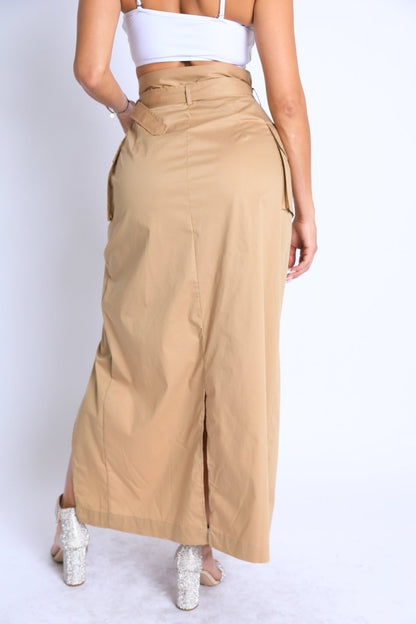 Asymmetric Belted Maxi Skirt with Pockets – Formal &amp; Casual Chic - Yourstylesite