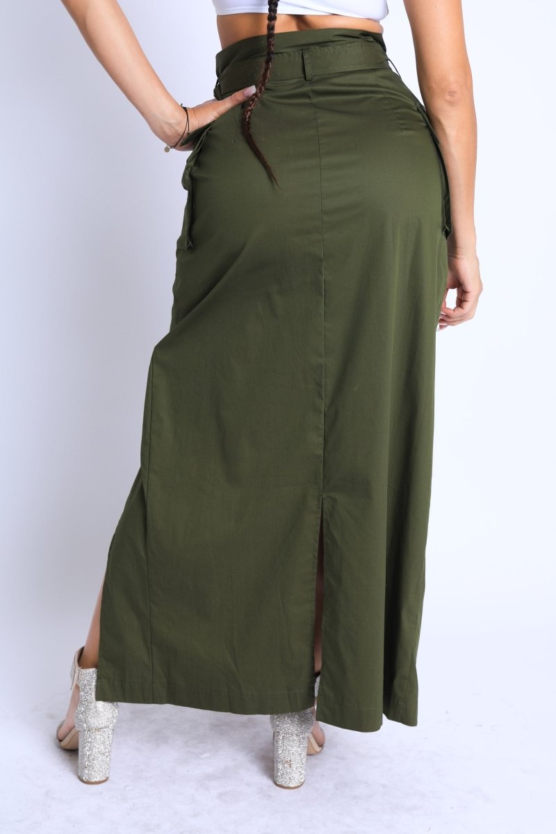 Asymmetric Belted Maxi Skirt with Pockets – Formal &amp; Casual Chic - Yourstylesite
