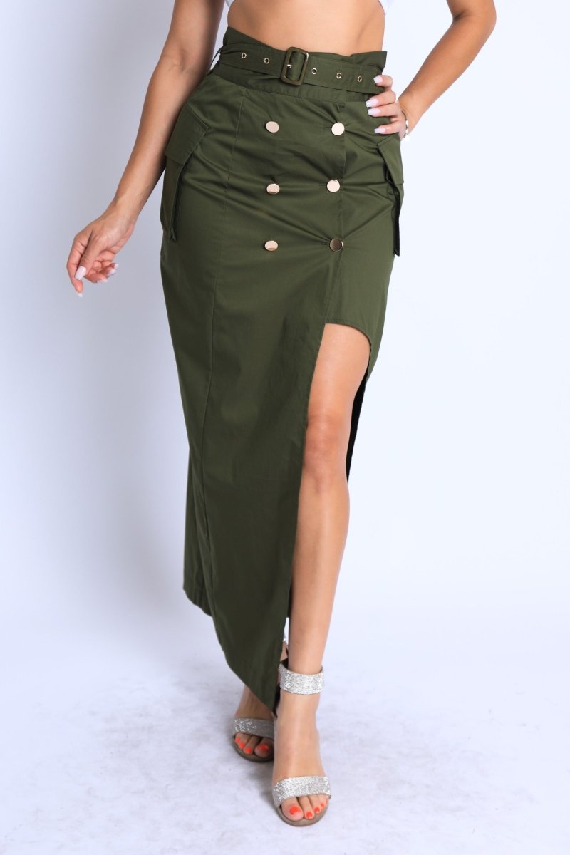 Asymmetric Belted Maxi Skirt with Pockets – Formal &amp; Casual Chic - Yourstylesite