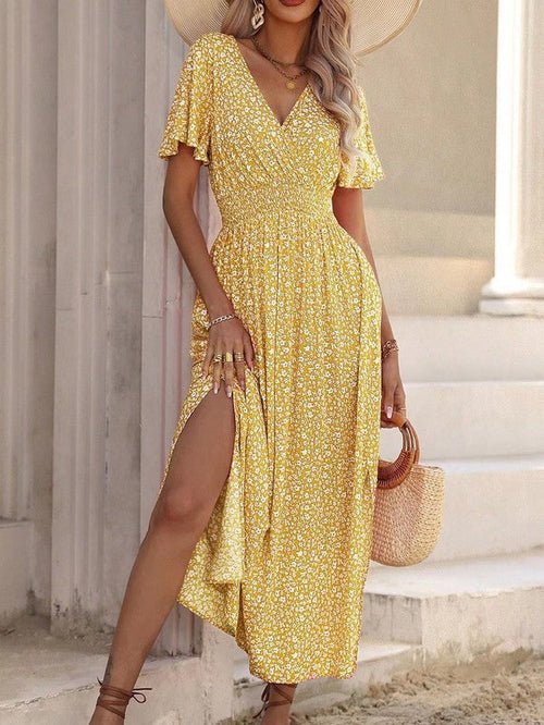 Blossom Elegance V - Neck Midi - Yourstylesite