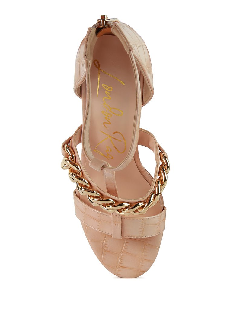 Bonita Chic Metal Chain Zip Sandals for Women – Trendy &amp; Durable Design - Yourstylesite