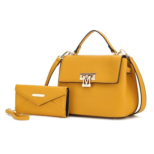 Chic Vegan Leather Satchel &amp; Matching Wristlet – Stylish &amp; Versatile - Yourstylesite