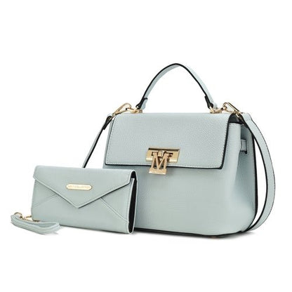 Chic Vegan Leather Satchel &amp; Matching Wristlet – Stylish &amp; Versatile - Yourstylesite