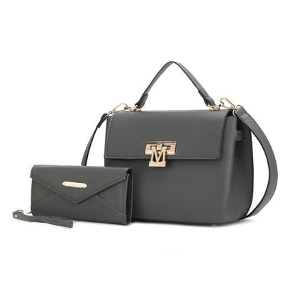 Chic Vegan Leather Satchel &amp; Matching Wristlet – Stylish &amp; Versatile - Yourstylesite