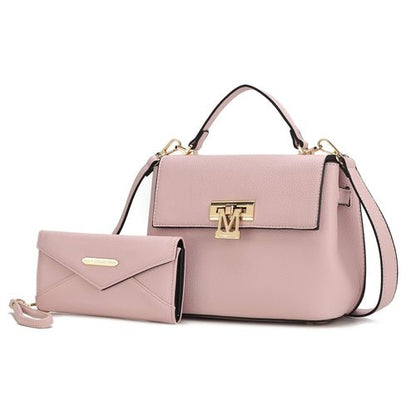Chic Vegan Leather Satchel &amp; Matching Wristlet – Stylish &amp; Versatile - Yourstylesite