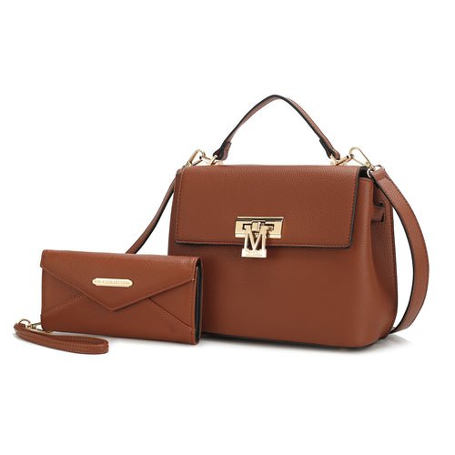 Chic Vegan Leather Satchel &amp; Matching Wristlet – Stylish &amp; Versatile - Yourstylesite