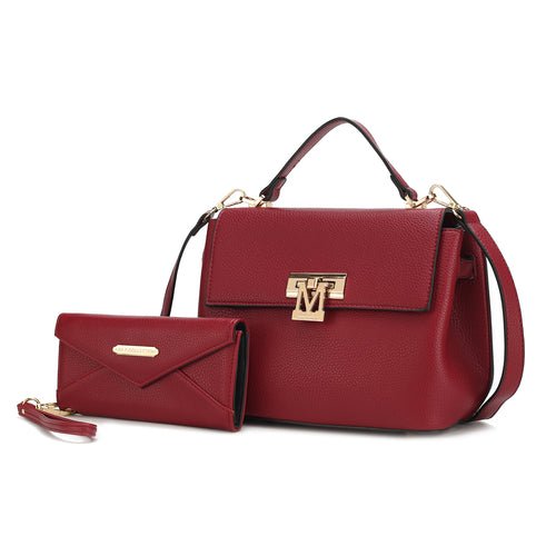 Chic Vegan Leather Satchel &amp; Matching Wristlet – Stylish &amp; Versatile - Yourstylesite