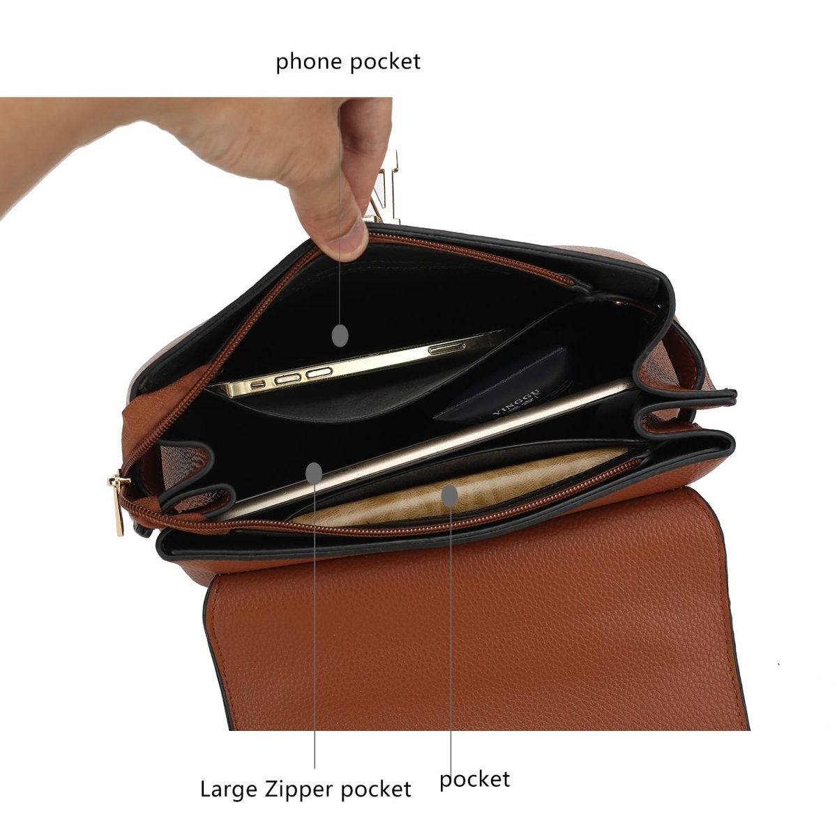 Chic Vegan Leather Satchel &amp; Matching Wristlet – Stylish &amp; Versatile - Yourstylesite