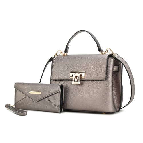 Chic Vegan Leather Satchel &amp; Matching Wristlet – Stylish &amp; Versatile - Yourstylesite