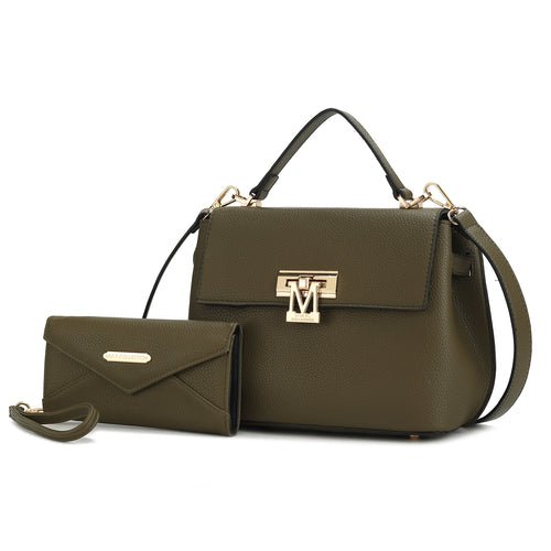 Chic Vegan Leather Satchel &amp; Matching Wristlet – Stylish &amp; Versatile - Yourstylesite