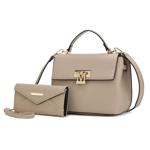 Chic Vegan Leather Satchel &amp; Matching Wristlet – Stylish &amp; Versatile - Yourstylesite