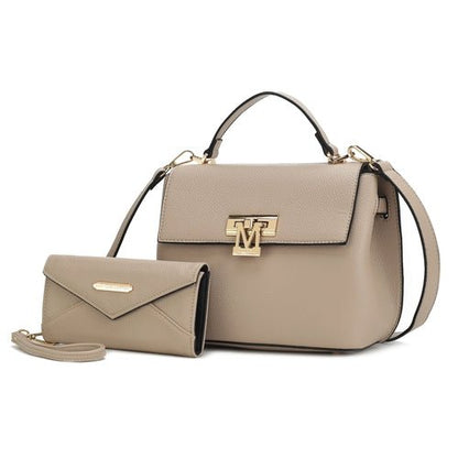 Chic Vegan Leather Satchel &amp; Matching Wristlet – Stylish &amp; Versatile - Yourstylesite