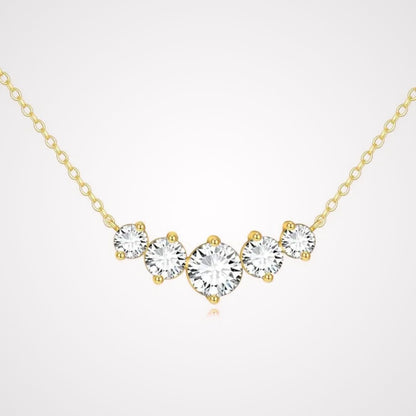 Classic 14K Gold Round Cut Moissanite Pendant Necklace - Yourstylesite