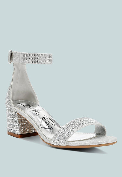 DazzleWalk Embellished Block Sandals - Yourstylesite