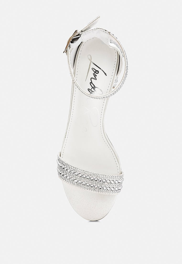 DazzleWalk Embellished Block Sandals - Yourstylesite