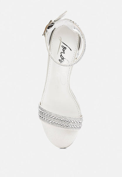 DazzleWalk Embellished Block Sandals - Yourstylesite